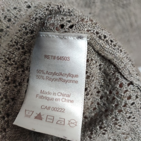 Seduction Open Front Cardigan with Vertical Ribbing Shawl Style Collar Small - Picture 6 of 10